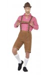 Mr Bavarian Costume, Red & Brown, with Shirt & Lederhosen, XL 