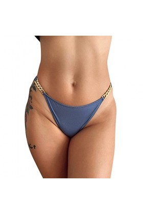 Ghemdilmn Lot de 3 slips sexy en dentelle pour femme - Culotte en dentelle - Crochet - String - Rouge, 3 - Bleu, L