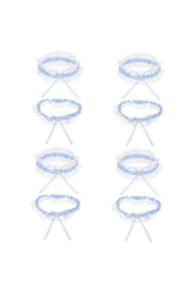 GALPADA 4 Ensembles Porte-Jarretelles Jarretière Fleur Jarretière De Mariage Perle Jarretière De Mariée Costume De Bal Jarret