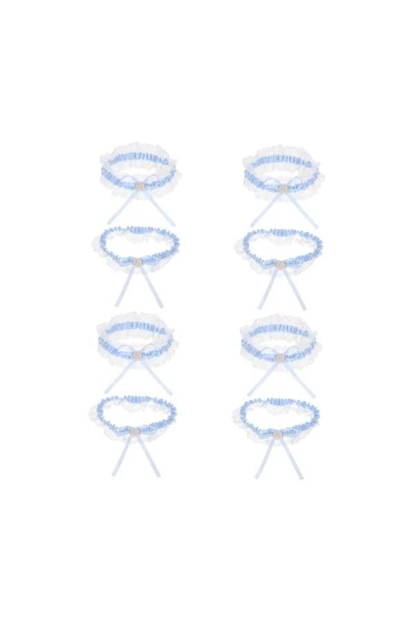 GALPADA 4 Ensembles Porte-Jarretelles Jarretière Fleur Jarretière De Mariage Perle Jarretière De Mariée Costume De Bal Jarret