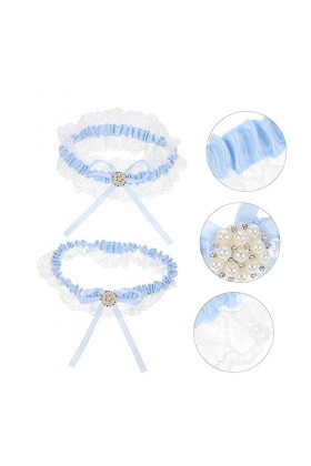 GALPADA 4 Ensembles Porte-Jarretelles Jarretière Fleur Jarretière De Mariage Perle Jarretière De Mariée Costume De Bal Jarret