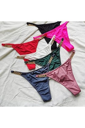 Ghemdilmn Lot de 3 slips sexy en dentelle pour femme - Culotte en dentelle - Crochet - String - Rouge, 3 - Bleu, L