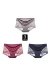 Femme Slips Sexy Sheer Floral Underpants sous- vêtements en Coton Extensible Femmes String Panty Dentelle Culottes, Lot De 3 