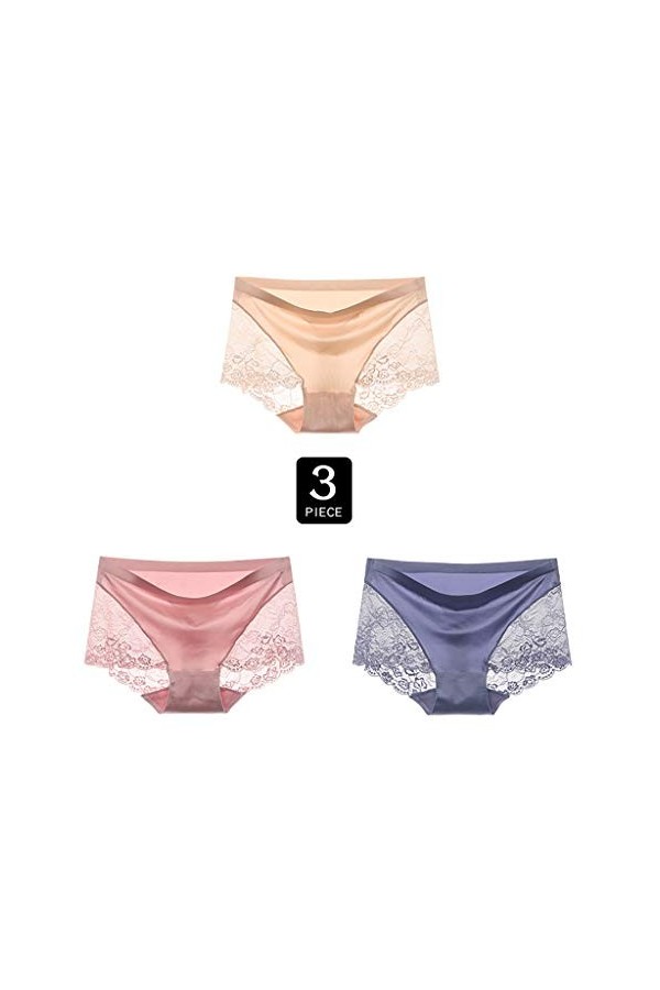Femme Slips Sexy Sheer Floral Underpants sous- vêtements en Coton Extensible Femmes String Panty Dentelle Culottes, Lot De 3 