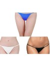 Simply Gorgeous 3er-Pack Sexy Ladies G-String Tangas - Schwarz, weiß & Bleu - Einheitsgröße