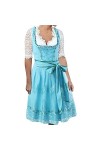 Oktoberfest Costumes Allemagne Oktoberfest Robe vintage à manches courtes pour femme Robe de bière, bleu, XXL