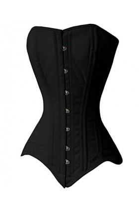 Naveed Corset en coton pour femme, corset de taille pour réduire la taille et lentraînement à la taille, Noir , 44