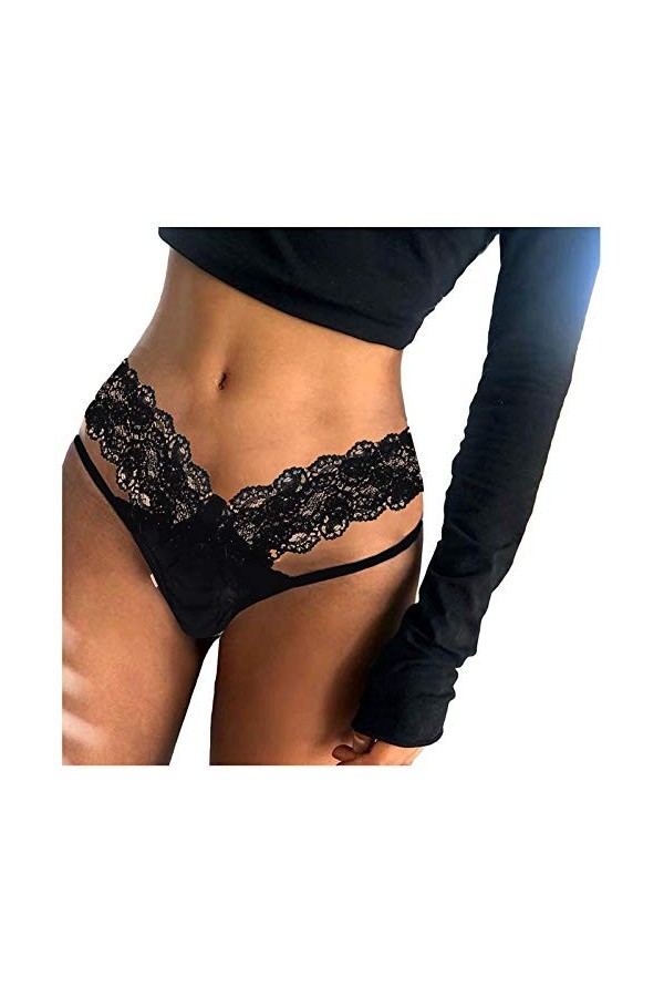 Dasongff Femme Tanga Strings Sous-vêtements en Dentelle G--String Thongs V String Culotte en Dentelle Sous-vêtements Micro Mi