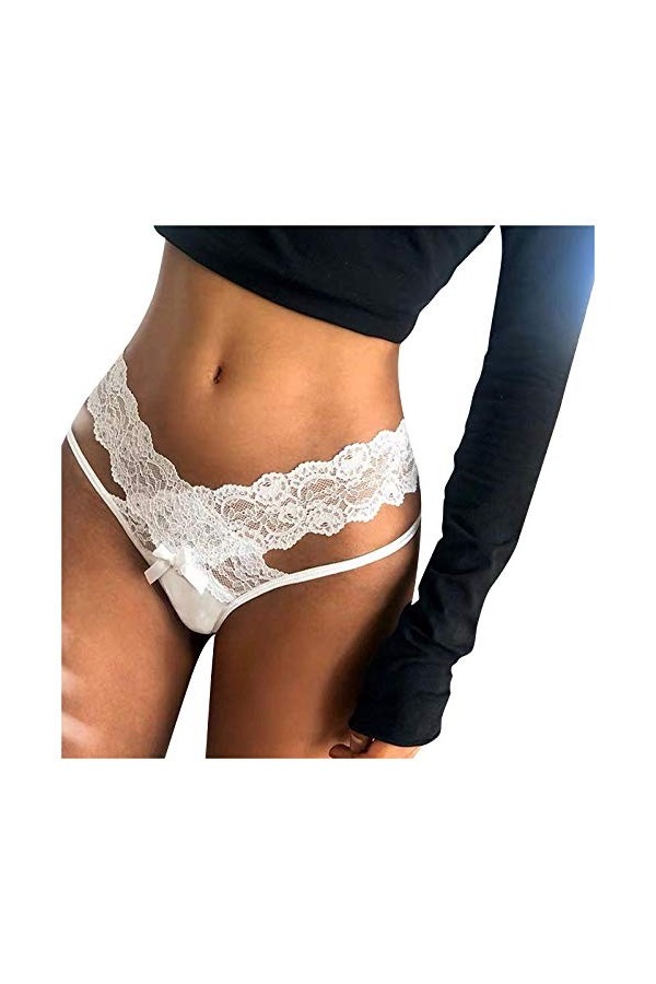 Dasongff Femme Tanga Strings Sous-vêtements en Dentelle G--String Thongs V String Culotte en Dentelle Sous-vêtements Micro Mi