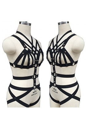 N/A/A Ensemble de lingerie pour femme avec bretelles élastiques et porte-jarretelles