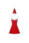 YIJIAN Robe Femme Mrs Santa Claus Robe Coiffe carré Robe de Plume sans Manches avec Chapeau Color : One Size, Size : M 