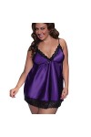 QQQQC Costumes Sexy Femme sous-vêtements Sexy en Dentelle - Purple_M