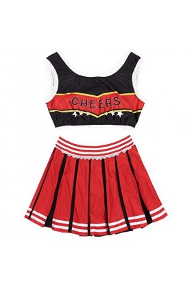 Bustiers Et Corsets Femme Femmes Pom-Pom Girl Cosplay Sexy Costumes Tenues Pom-Pom Girl Uniforme U Cou sans Manches Gilet Hau