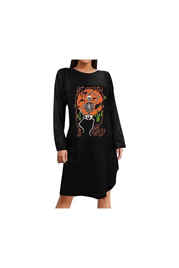 Costume de soubrette tendance ras du cou araignée citrouille mature hiver automne manches longues crâne Lets Get Smashed Cos