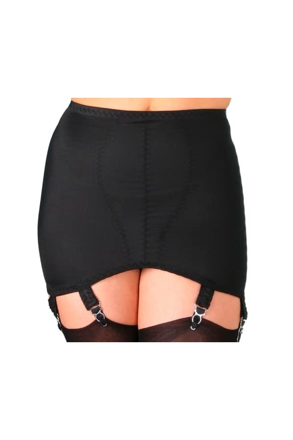 Nylon Dreams NDG8 Ceinture gainante à 8 sangles ouverte par le bas Style vintage, blanc, XS