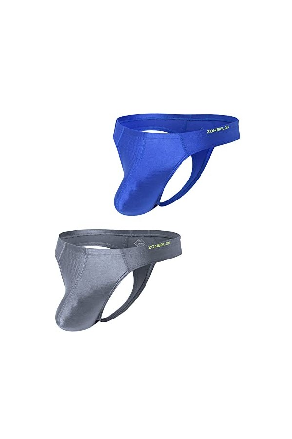 BIATWOWR Sous-vêtements pour homme - Sexy à basse vitesse - String jockstrap pour homme - Grand sac à balles - Lot de M L XL 