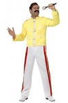 Smiffys Licenciado oficialmente Costume de Freddie Mercury, Queen, jaune, avec veste et pantalon