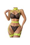 Ensembles de Lingerie Sexy pour Femmes, Bretelles liées réglables, Teddy Babydoll, Body à Armatures Color : Yellow, Size : S
