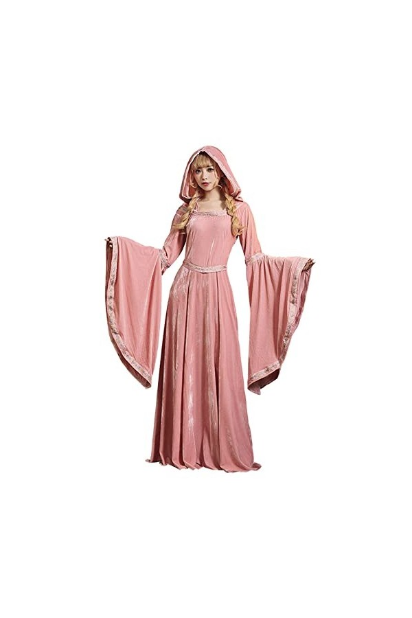 CUTeFiorino Robe de bal gothique - Costume de princesse médiévale - Costume dHalloween - Rétro européen - Robe médiévale ros