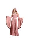 CUTeFiorino Robe de bal gothique - Costume de princesse médiévale - Costume dHalloween - Rétro européen - Robe médiévale ros