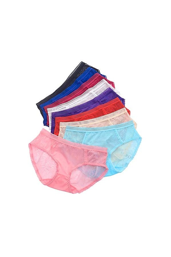 Xiang Ru Culotte pour Femme sous-Vêtements Transparente Taille Basse Bleu Ciel Tour de Taille 61cm