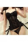 Ensembles de Lingerie pour Femmes Nouvelle Lingerie Sexy, Dentelle Sexy, Collants Transparents Black Plus Stockings One Size