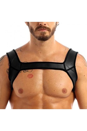 Mengsiy Sangle de Largeur dépaule en néoprène for Hommes Cordon de Serrage Protecteur Musculaire Cosplay Fantaisie Club Cost