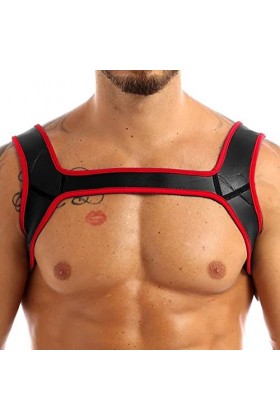 Mengsiy Sangle de Largeur dépaule en néoprène for Hommes Cordon de Serrage Protecteur Musculaire Cosplay Fantaisie Club Cost