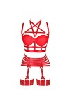 Femmes Pentagram Body Harness Soutien-Gorge Lingerie Jarretière Ceinture Ensemble Élastique Punk Gothique Festival Rave Wear 