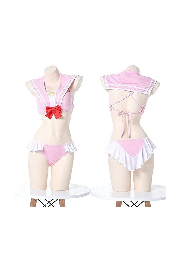 TSUSF Lolita Robe Sexy Lingerie Érotique Cosplay Costumes Kawaii Dentelle Top Culotte pour Femmes School Girl Maids Outfit C