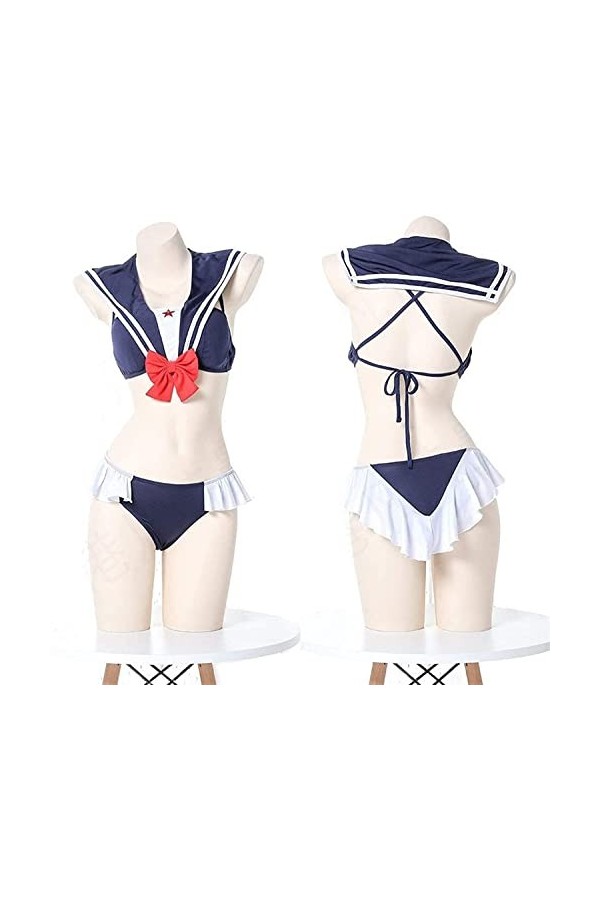 TSUSF Lolita Robe Sexy Lingerie Érotique Cosplay Costumes Kawaii Dentelle Top Culotte pour Femmes School Girl Maids Outfit C