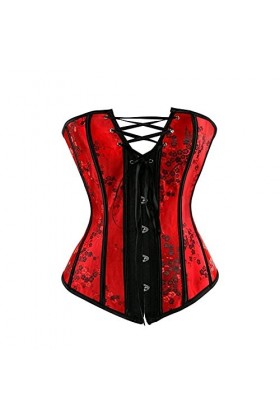 TTCI-RR Bustiers et Corsets Femmes Overbust Sexy Bustier Corset Top Flower Print Brocade Plus Taille Corset Bridal Corselet C
