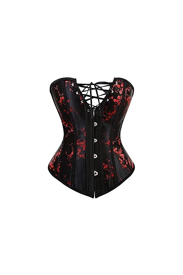 TTCI-RR Bustiers et Corsets Femmes Overbust Sexy Bustier Corset Top Flower Print Brocade Plus Taille Corset Bridal Corselet C