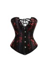 TTCI-RR Bustiers et Corsets Femmes Overbust Sexy Bustier Corset Top Flower Print Brocade Plus Taille Corset Bridal Corselet C
