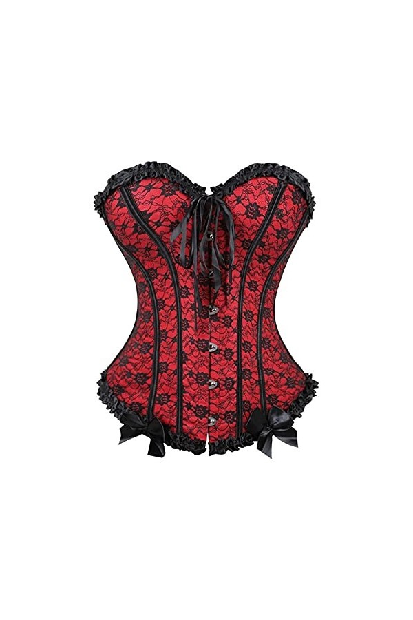 TTCI-RR Bustiers et Corsets Femme Black Lace Garniture Corset en soufflage de la Taille Burlesque Corlesque Bustiers Haut Sex