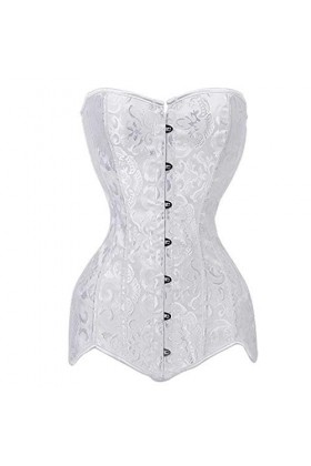 TTCI-RR Bustiers et Corsets Corset Long Torse Corset, Vêtements Serrés Mise en Forme De Poitrine Minceur Poitrine Femmes Blan