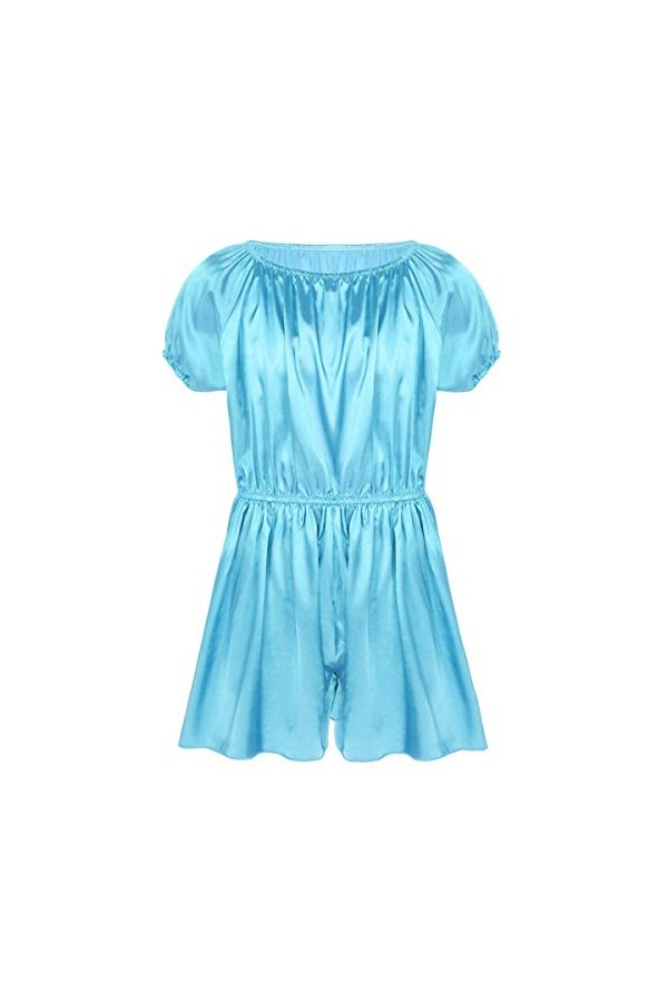 DINGGUANGHE-CUP Lanières Hommes, Mémoires Lingerie Masculine Robe Manches Courtes décolleté Taille élastique Souple Brillant 