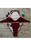 SWIMSUIT HL Maillot De Bain Bikini Dentelle Sexy Maillot De Bain Bikini Solide, Wine Red, L,Wine Red,l
