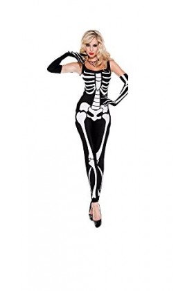 GGTBOUTIQUE Combinaison sexy gothique squelette pour femme - - L
