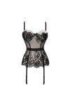 Lingerie Sexy Corset de Cour Jupe Swing en Maille et Dentelle Avec Porte-Jarretelles Corset Poly Bust Abdomen Sexy Cors Colo