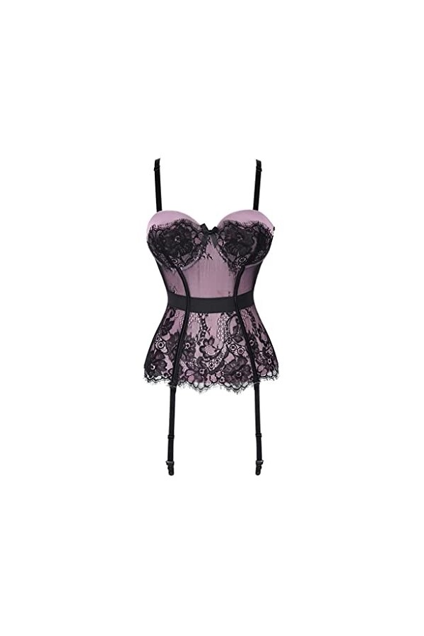 Lingerie Sexy Corset de Cour Jupe Swing en Maille et Dentelle Avec Porte-Jarretelles Corset Poly Bust Abdomen Sexy Cors Colo