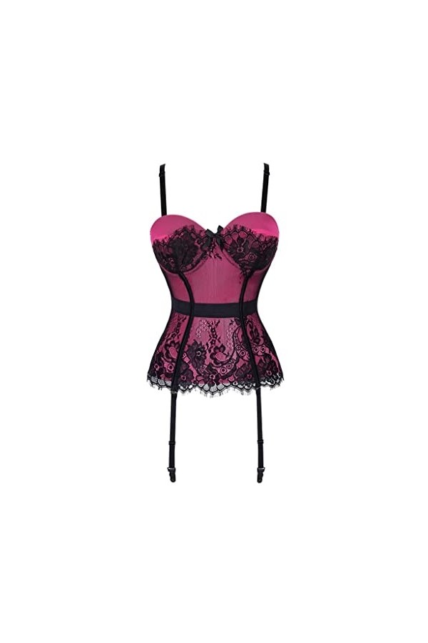 Lingerie Sexy Corset de Cour Jupe Swing en Maille et Dentelle Avec Porte-Jarretelles Corset Poly Bust Abdomen Sexy Cors Colo