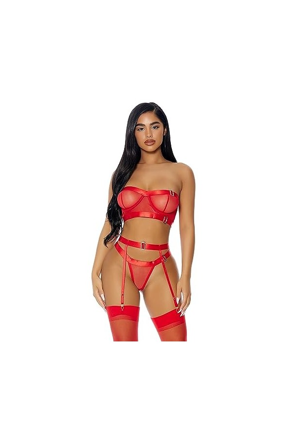 Forplay Good as Gold Ensemble de Lingerie Taille XL Rouge