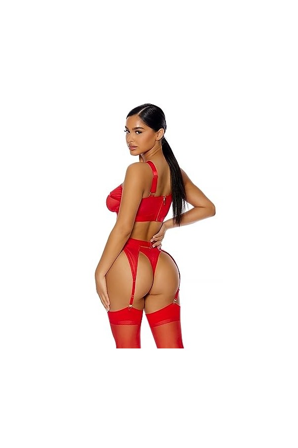 Forplay Golden Hour Ensemble de Lingerie pour Femme Rouge Taille S