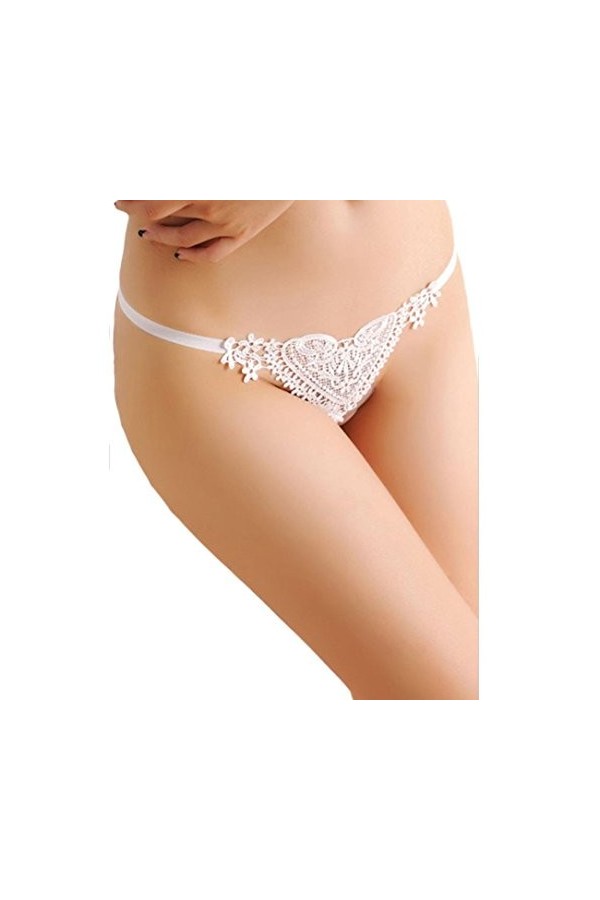 Dentelle Lady Heart Slips Lingerie Knickers G-string Tongs Culottes Sous-vêtements GongzhuMM B BLEU 