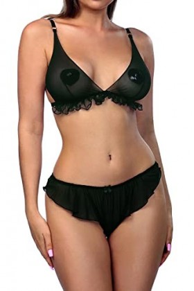 anais apparel Ensemble de lingerie AA052442, Noir , L-XL