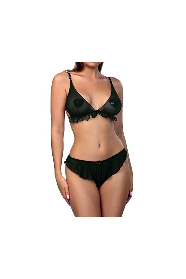 anais apparel Ensemble de lingerie AA052442, Noir , L-XL