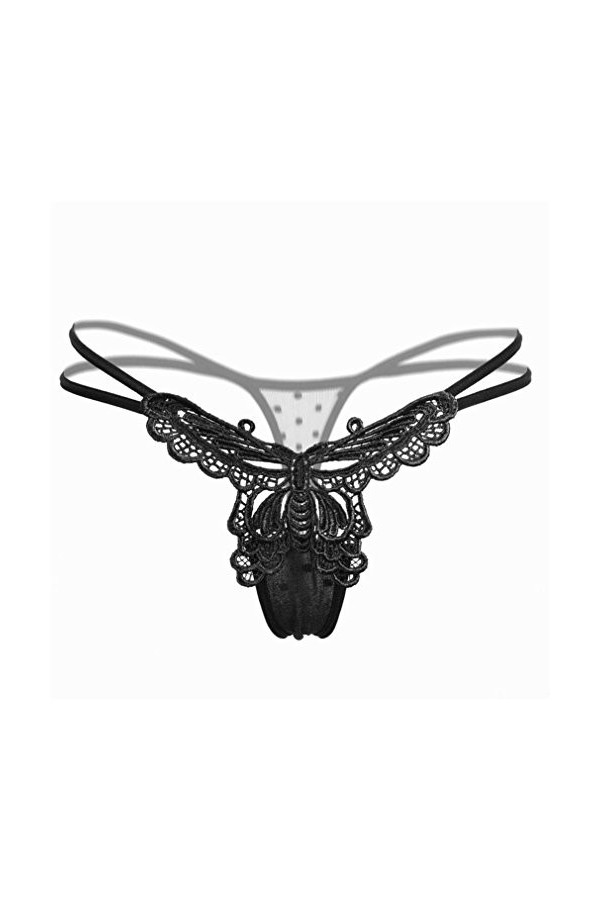 Dentelle Lady Heart Slips Lingerie Knickers G-string Tongs Culottes Sous-vêtements GongzhuMM B BLEU 