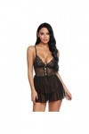 Nuisettes Sexy Femme Femmes Sexy Vêtements De Nuit Col en V Floral Lace Lingerie Ensemble Ouvert Fermeture Avant Maille Pure 