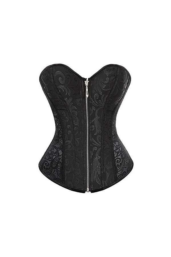 AleXanDer1 Corset Corset Femmes Over-Corset Sexy Lingerie Jacquard Fermeture Éclair Dentelle Bone Costume Modeling Corset Tai
